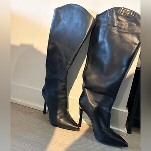 Aldo Black Heeled Knee-High Boots